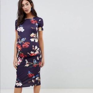 ASOS Floral maternity bodycon dress NWT sz 8